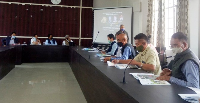 Exit programme of Village Adoption Committee cum District Planning and Development Board meeting held at DPDB Hall, Kohima on April 15. (DIPR Photo)